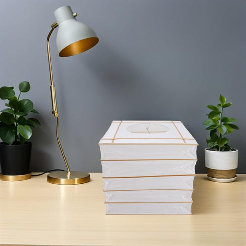 2pcs Uonlytech Foldable Square Paper Lampshades Pendant Light Shades Origami Design Hanging Lamp Shade Covers for Floor