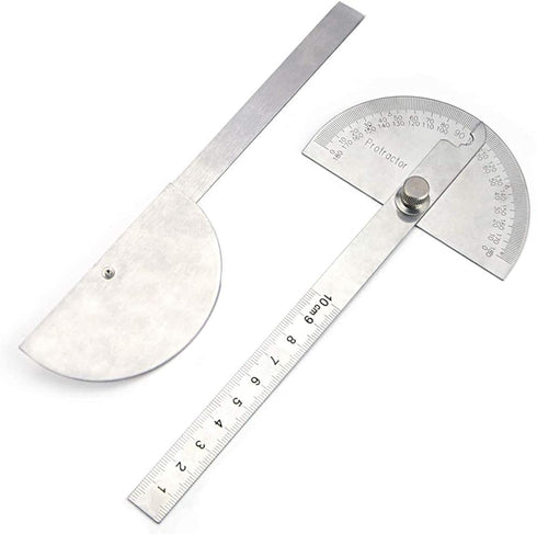 Nortools 0-180 Round Head Protractor, Stainless Steel Angle Finder Ruler