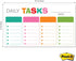 Bright Cheerful Daily Chore Chart / 10" x 6" Sticky Note Fill in Task List/Homeschool Task Assignment List