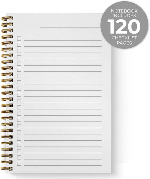 Making Things Happen Spiral Notebook, 5.5" x 8.5" Journal, 120 Checklist Pages, Durable Gloss Laminated Softcover