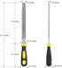 8'' Flat Hand Metal File, Ergonomic Rubberized Handle, High Carbon Steel for Trimming, Removing, Sharpening