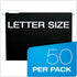 Pendaflex Letter Size File Folders, 50 Pack, 11 Point Black Paper Stock, Adjustable Tabs for Filing Cabinet