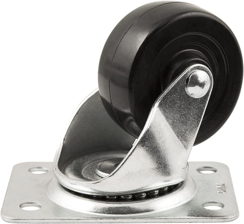 Titan 2 1/2" Heavy-Duty Solid Rubber Swivel Plate Caster Wheel, 175-lb. Capacity, Black