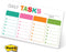 Bright Cheerful Daily Chore Chart, 10" x 6" Sticky Note Fill in Task List for Homeschool Task Assignment