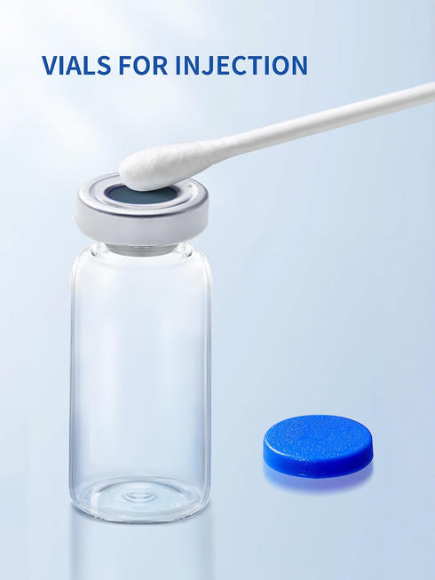 10ml (50 Pack) Glass Vials for Injections, Self-Healing Injection Port, Sterile Empty Vials for Injections with Sealed