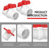 2PCS 2" PVC Ball Valve, SCH40 Slip PVC Water Pipe Valve with Easy Turn Red T-Handle for Swimming Pool & Irrigation