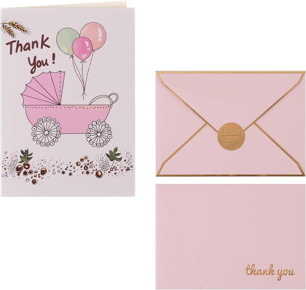 Suohanfei 30 Pack Baby Shower Thank You Cards with Envelopes and Sticker, 3.5