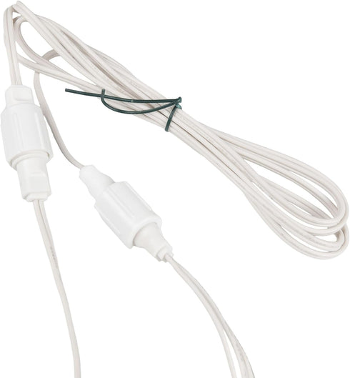 6 C7 Novelty Lights Coaxial String Light Extension Cord, White Weather-Tight Extension for Coax Wide Angle LED Mini