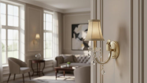 Aspen Creative 30012-2A, 2-1/2" 4" 5" Set 2 Bell Clip-On Chandelier Lamp Shade, Butter Crme, Top x Bottom x Slant