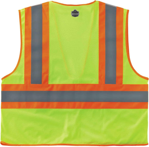 Ergodyne Safety L/Xl Class 2 Two Tone Mesh Vest, Lime, Large-X-Large US