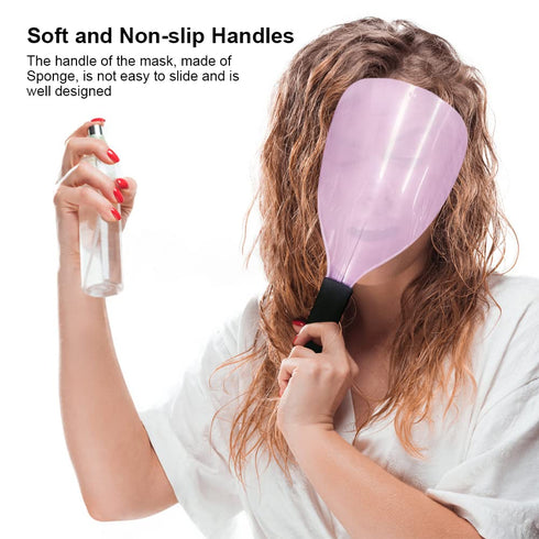 NOWHYX 3 Pcs Barber Salon Face Shield,Plastic Hairdressing Shield with Sponge Handle Reusable Hairspray Protector
