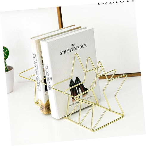Elegant Gold Iron Bookends for Stylish Home Office Decor