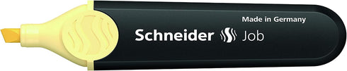 Schneider Job Pastel Highlighter, Chisel Tip, 1 + 5 mm, Black Barrel, Vanilla Ink, Box of 10