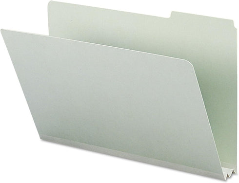 Smead Pressboard File Folder, 1/3-Cut Tab, 2" Expansion, Legal Size, Gray/Green, 25 per Box
