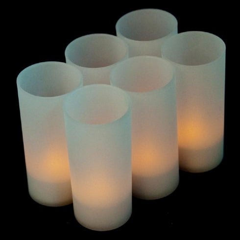 HERO-LED CD-RC-12ST-A Set 12, Upgraded Rechargeable LED Electric Candles, Flameless Flickering Tea Lights, of Amber