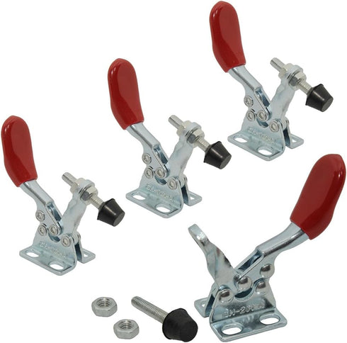 4PCS Toggle Clamp 201A Hand Tool, 60 lbs / 27kg Holding Capacity, Antislip Horizontal Quick Release Tool