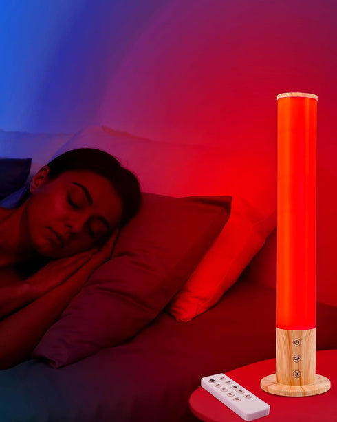 Red Light Night Light Lamp for Sleep GlowPillar Red Nightlight Desk Lamp