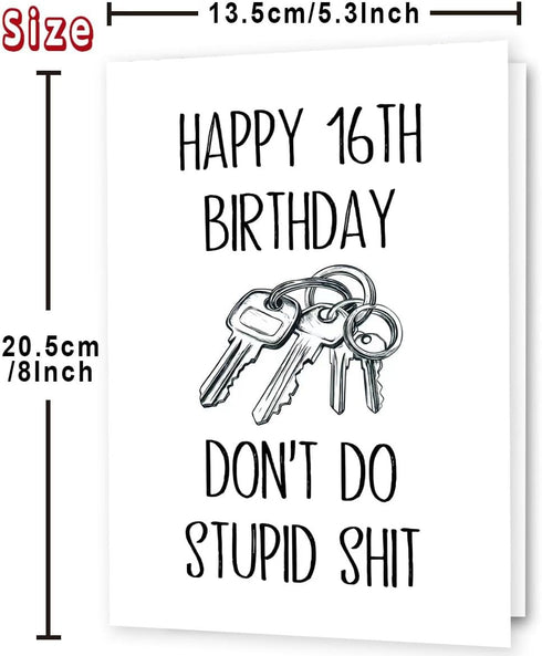 MOROLURU 16th 16 16th Funny Birthday Card for Boys Girls, Humorous Year Old Birthday Card Gifts for Him Her, Sweet Bday