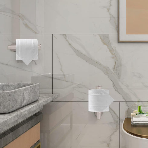 CJNQQJWS Toilet Roll Holder Wall Mounted - Stainless Steel Made Waterproof & Rust Resistant Self Adhesive Paper Towel