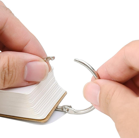 Yamlnke 1 Inch Set (10) Loose Leaf Binder Rings, Key, Flash Cards, Book and Paper Ring, Nickel Plated Metal, Silver