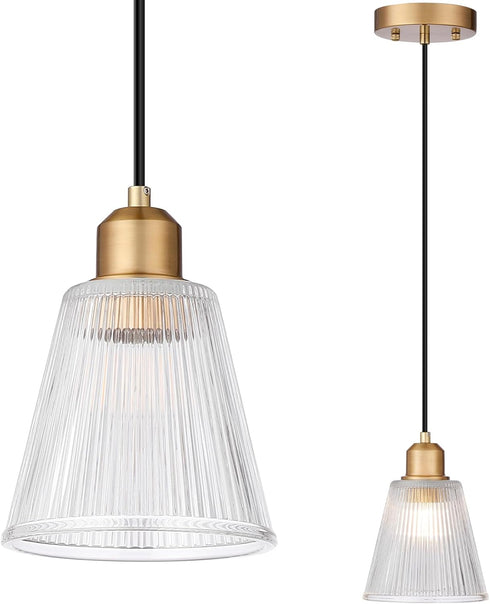 Mildear Pendant Light Kitchen Island, Modern Pendant Light Fixture with 5.8mm Thick Glass