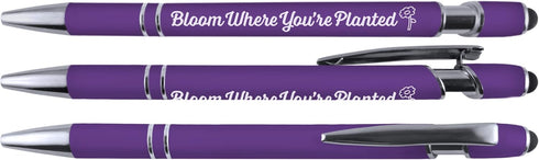 Christian Inspirational Pen Set, Soft Touch Coated Metal and Stylus, 6 Pack 36091