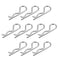 uxcell Clip Pins 3mm Wire Carbon Steel - 60mm Length Trailer R Shaped Spring Cotter Fastener Hardware, 10pcs Silver Tone