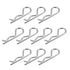 uxcell Clip Pins 3mm Wire Carbon Steel - 60mm Length Trailer R Shaped Spring Cotter Fastener Hardware, 10pcs Silver Tone