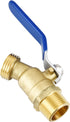 Brass 3/4" Hose Bibb, 3/4" Male NPT x Garden Hose Thread, Lead-Free Compliant, Ideal for Gardens and Patios