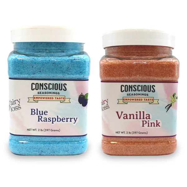 Pink Vanilla & Blue Raspberry Flavored Cotton Candy Sugar Mix - Two