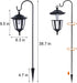 2 Pack 2 38 Inch Dynaming Solar Hanging Lights Outdoor, Solar Powered Garden Decorative Lanterns with x Shepherd Hooks