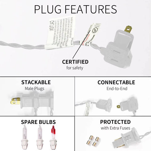 100LIGHTS 19.6 Multi Easter Mini String LightsConnectors Christmas Decorative Lights UL Certified Waterproof for Easter