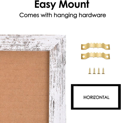 Magnetic Weekly Dry Erase White Board and Cork Board, White Wood Frame for Home Office