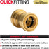 QuickFitting 1 Inch Push Fit Coupling, Patented Design for Superior Sealing, Push to Connect Brass Plumbing Pipe Fitting