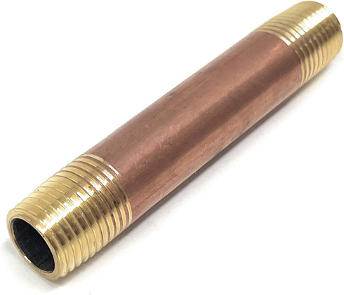 Metal Magery Brass Long Nipple, 1/4" X 1/4", 3" Length Male NPT Pipe Fitting