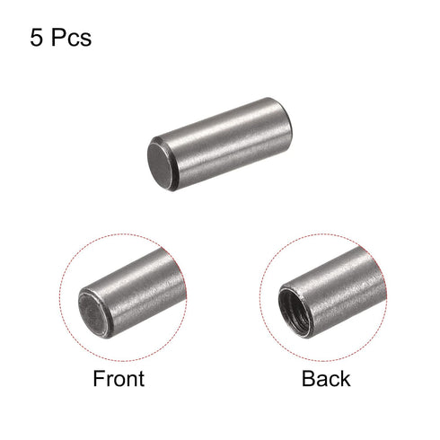 uxcell M5 5pcs 8x20mm Internal Thread Dowel Pin Chamfering Flat Carbon Steel Cylindrical Pin Bed Bookshelf Metal