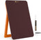 Glass Desk Whiteboard with Reversible Wood Stand, Burgundy Red, Small Portable Dry Erase Board for Office, Home, School