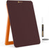 Glass Desk Whiteboard with Reversible Wood Stand, Burgundy Red, Small Portable Dry Erase Board for Office, Home, School