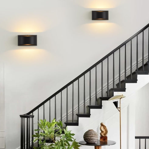 SHIWEIDA Set Lights(Bulb Black Modern LED Wall Sconces of Two Hardwired Wall Sconces Indoor Up and Down Wall Mount