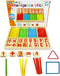 Umbresen Montessori Toys Math Educational Toy - Wooden Intelligence Sticks, Number Cards, Counting Rods with Box