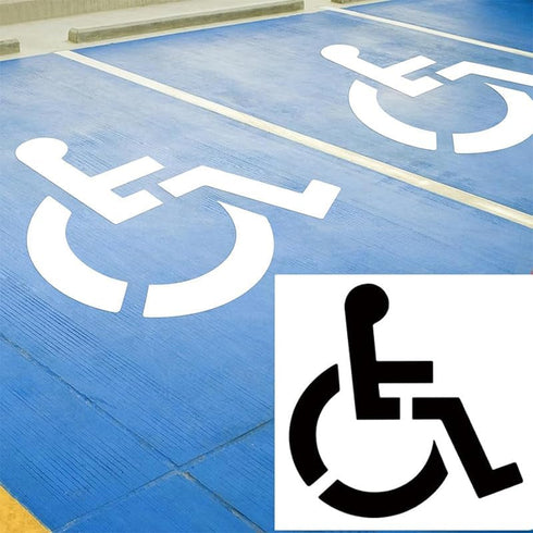 36x36 Handicap Parking Stencil for Painting, ADA Compliant, Reusable Silicone Handicap line Stencil kit for Parking lot