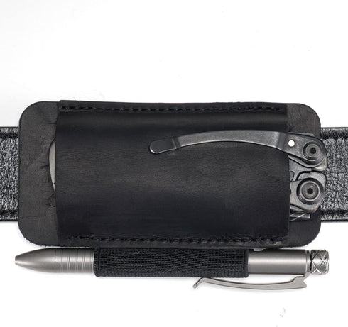 VIPERADE PJ33 Leather Knife Sheaths for Belt, Pocket Knife Holster, Horizontal Leather Knife Holder