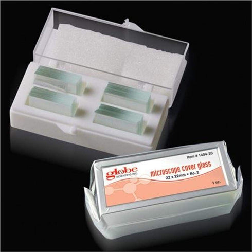 Globe Scientific Cover Glass 1401-10, 18 x 18mm, #1 Thickness (Case of 10)