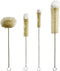Coralpearl Stainless Steel Soda Bottle Cleaning Brush Set, Long Handle, Natural Boar Bristle for Narrow Neck Bottles