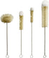 Coralpearl Stainless Steel Soda Bottle Cleaning Brush Set, Long Handle, Natural Boar Bristle for Narrow Neck Bottles