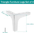 Bivethoi 6 Inch 15cm Set 4, / Furniture Legs of Polished Chrome Metal Sofa Legs Modern Dresser Feet, Triangle Couch