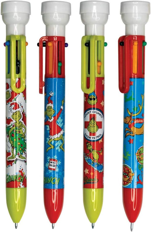 Raymond Geddes Grinch 6 Colored Pens with Stamper, Pack of 12