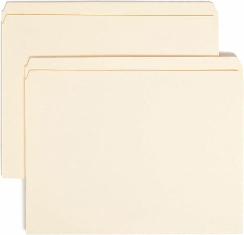 Smead File Folder, Manila, Reinforced Straight-Cut Tab, Letter Size, 100 per Box (10310)