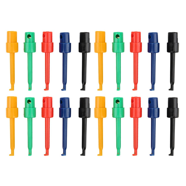 20Pcs Test Hooks Clips Multimeter, Colorful Test Grabber Probe, Large Spring Hook Clip for Electronic Testing