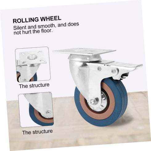 Industrial PVC Rolling Caster Wheels - Swivel & Locking for Storage
